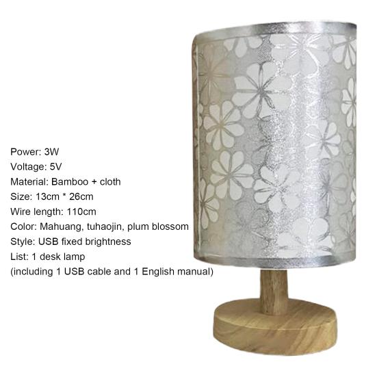 Table Lamp USB Charging Energy-efficient Eye-protective Dimmable Nightstand Lamp with Round Base for Home