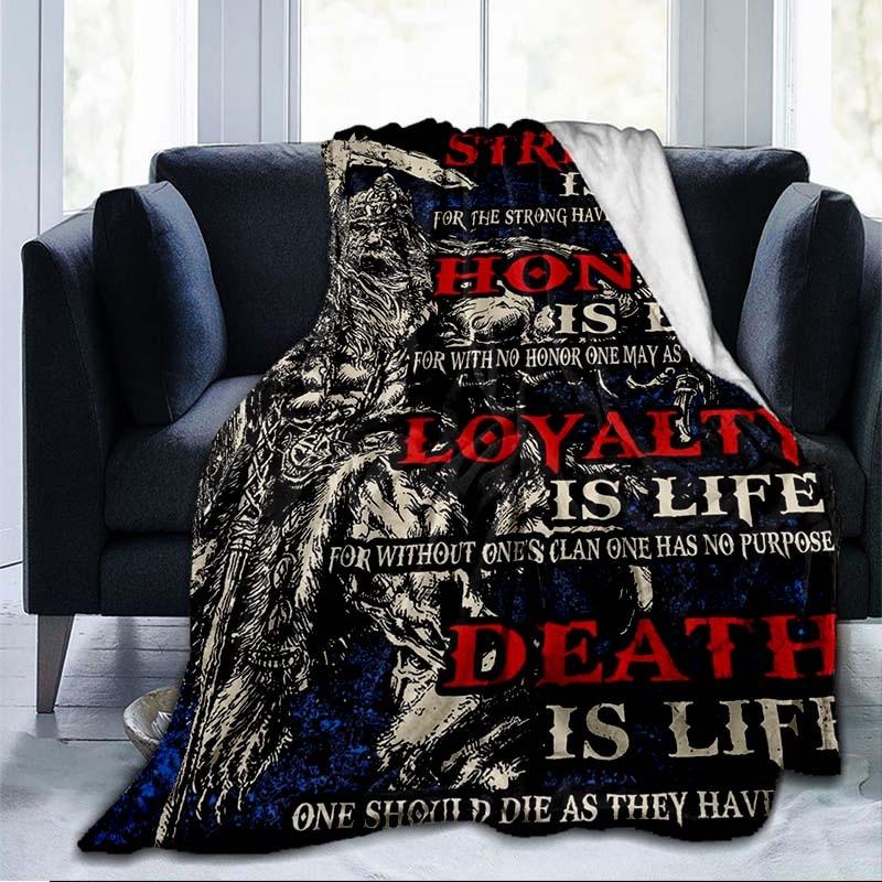 The Vikings Ancient Scandinavian Norse Runes Axes 3D Soft Throw Blanket  Lightweight Flannel Blanket