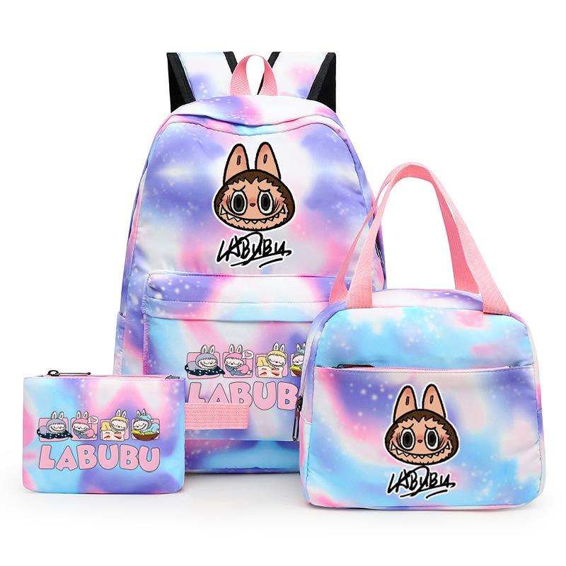 3Pcs/set Printed Backpack with Lunch Bag Pencil Case Student Teenager Boy Girl Bagpack Women's Backpack Set Travel Bag