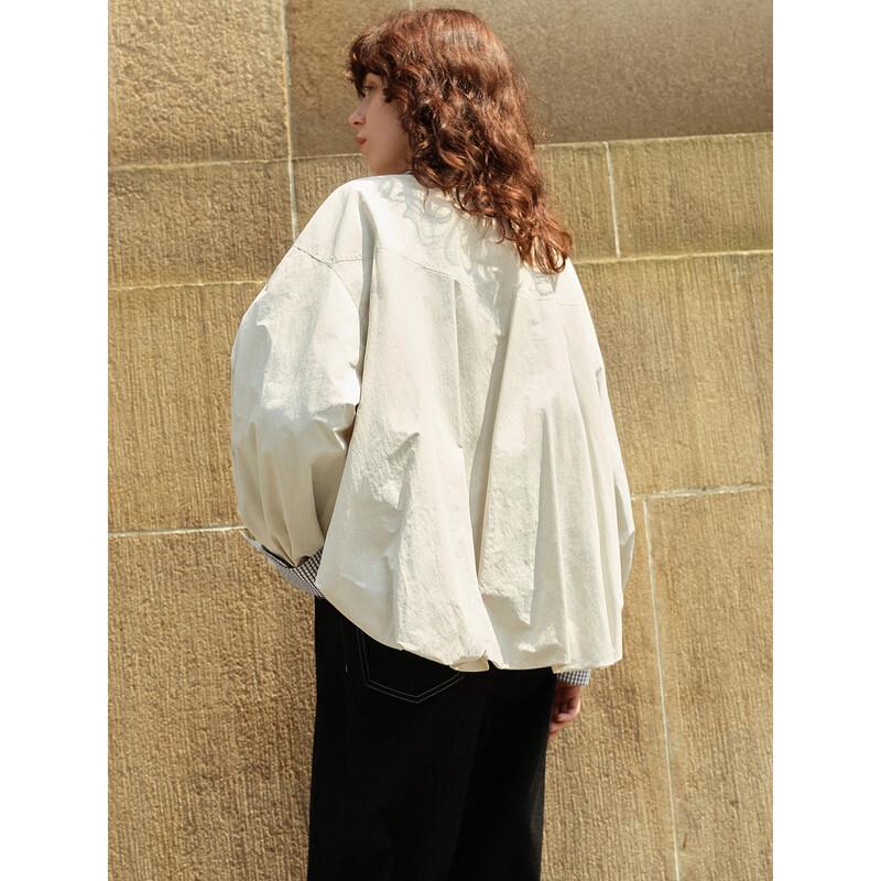 ELLE Women's Plaid Patchwork Workwear Jacket