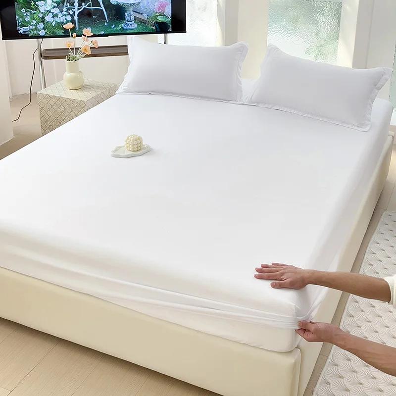 

Простыня на резинке, Роскошный наматрасник, Односпальный, Двуспальный, Кинг-сайз, Квин-сайз, Покрывало для кровати 100/120/150/180 (Нет наволочки 120x200cm белый