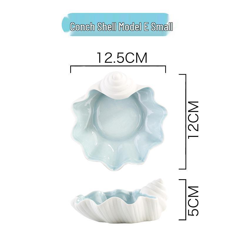 Starfish Seashell Ceramic Jewelry and Storage Tray with Marine Ornament Design