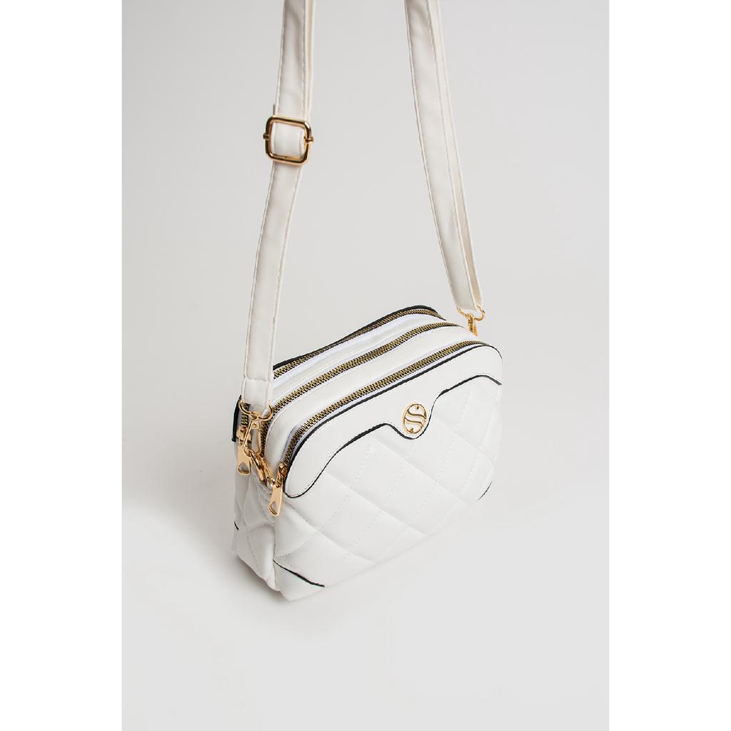 Verstellbare Schulter- und Umhängetasche für Damen mit Kreuzriemen und 4 Fächern