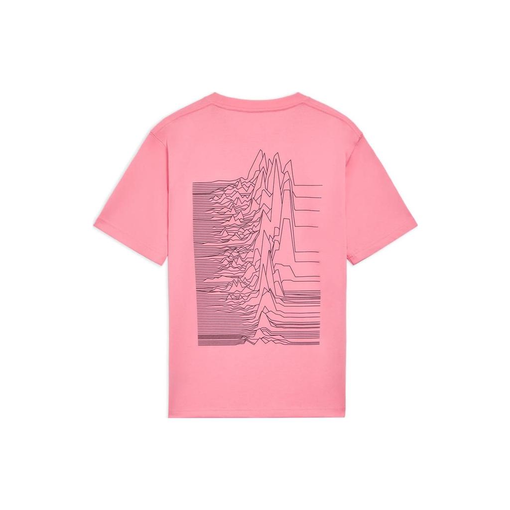 Li-Ning Peak Logo Print Solid Color Round Neck Short Sleeve T-Shirt Men Tops Flamingo-Pink AHSS136-4
