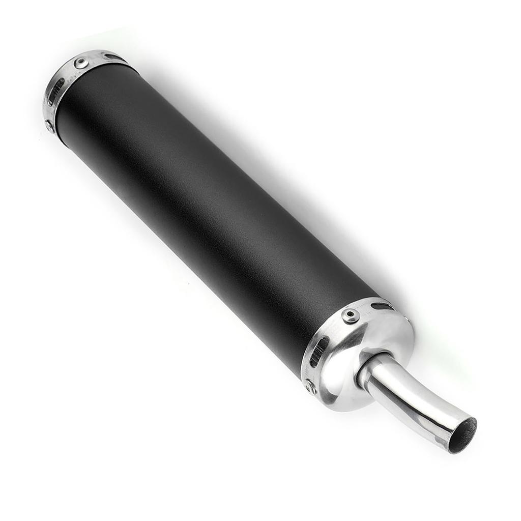 Edelstahl Auspuff Schalldämpfer 20mm/0,8 Zoll Modifizierte Teile für 2-Takt Motorrad Schwarz