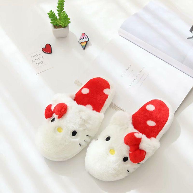 Cozy Kuromi My Melody Warm Indoor Slippers Shoes With Soft Furry Texture