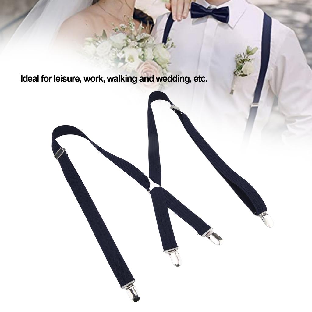 Mens Suspenders Approx 1x41.3in Nonslip Safe Sturdy Metal Wide Applicability Dress Suspenders for Work Wedding