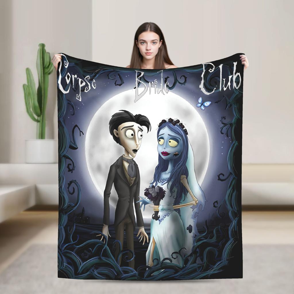 Anime Film Corpse Bride Decke Warm Weich Mode Plüsch Überwurfdecke Für Jungen Mädchen Outdoor Flanell Tagesdecke Bettbezug