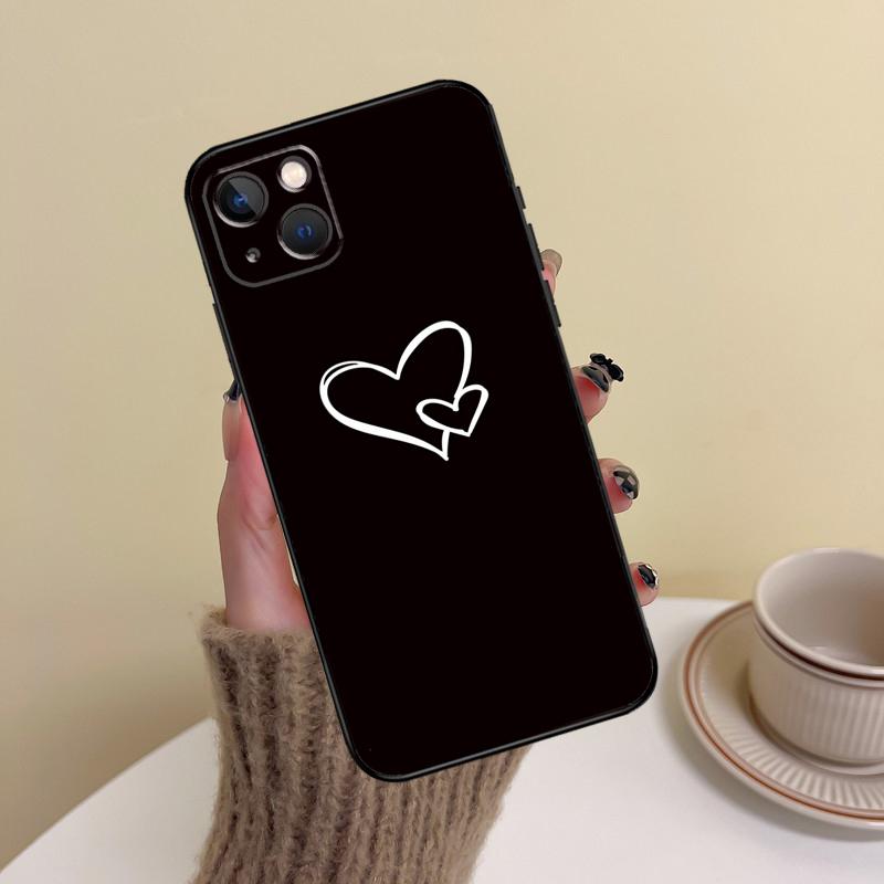Cute Heart Phone Case For iPhone 17 Pro Max 14 13 12 11 15 16 Pro Max mini Plus 16e 17 Air Cover Funda