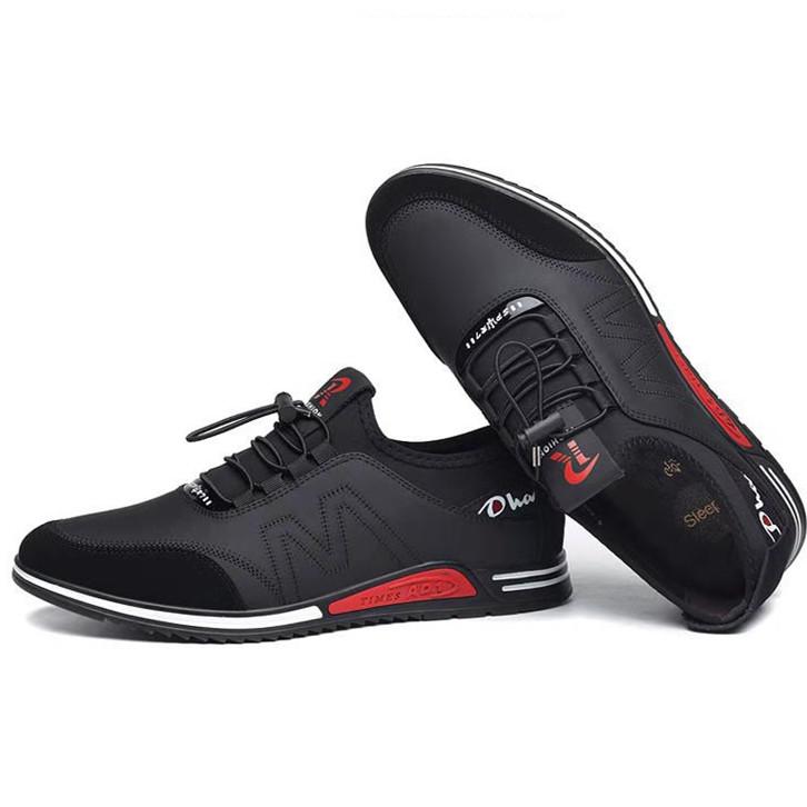 FashionPlatform Męskie Sneakersy Casual czarne Wysokiej Jakości Męskie Buty Sportowe Skórzane dla mężczyzny Buty do Tenisa Deskowego męskie sneakersy