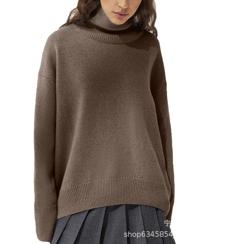 2026 autumn and winter hot sale turtleneck loose knitted top sweater women's clothing European and American spot, multi-color 066