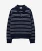 Tienjiti Oversized Stripe Polo Knit Top (Navy) Tnsw5F112N2