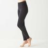 Gunze HOTMAGIC MH7861P Belly Warmer Cotton Fleece Long Black Women's Leggings, Blend, Lining, Moisture-Wicking, Heat-Generating, Length,