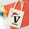 Personalized Christmas Gift Bag Initial with Name Christmas Sack Alternative Stocking Filler Bags Xmas Eve Pouch Gift for Kids