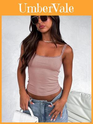 Sexy Lace Cami Top For Women With Stretch Fabric Summer Streetwear For Adults