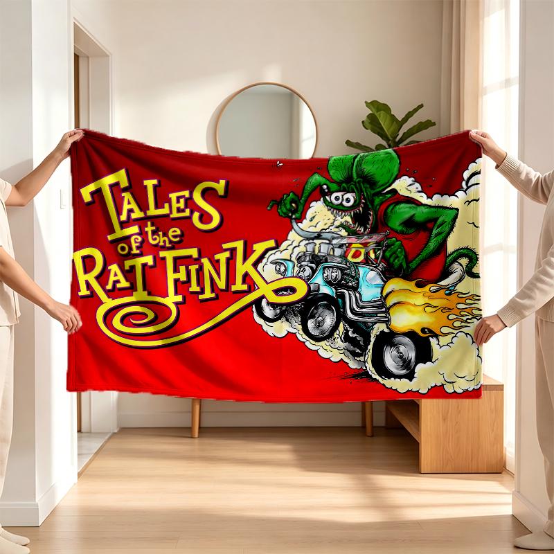 Rat Fink (1) Flannel blanket a soft accent for the bedroom and living room and a cozy home gift