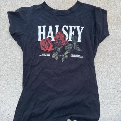 Vintage Halsey Rose Bawełniana Czarna Koszulka Unisex Koncertowa S do 5XL DO630 Koszulka Unisex