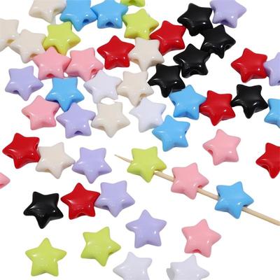 Acrylic Beads Charms Solid Colored Pentagram Beads For DIY Jewelry