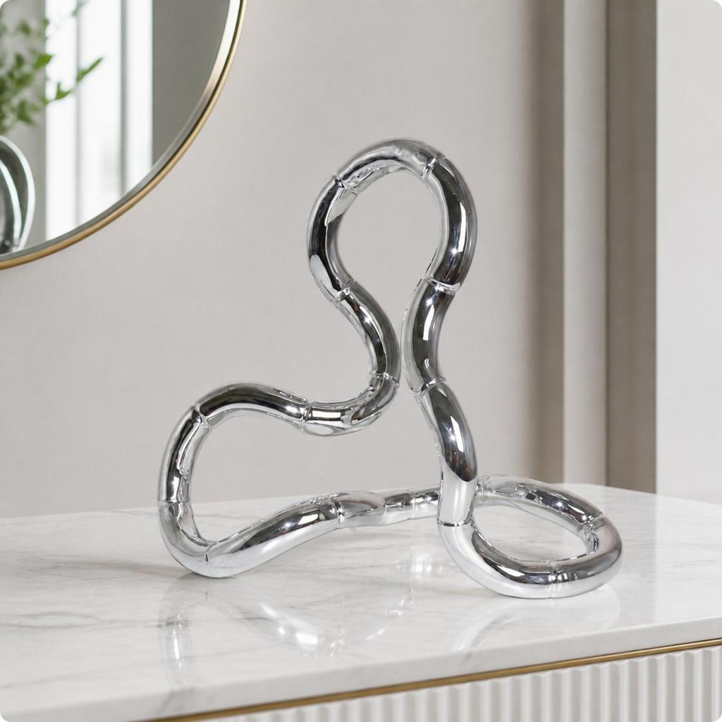 Geometric Resin Sculpture Modern Decorative Ornament Versatile for Console Table