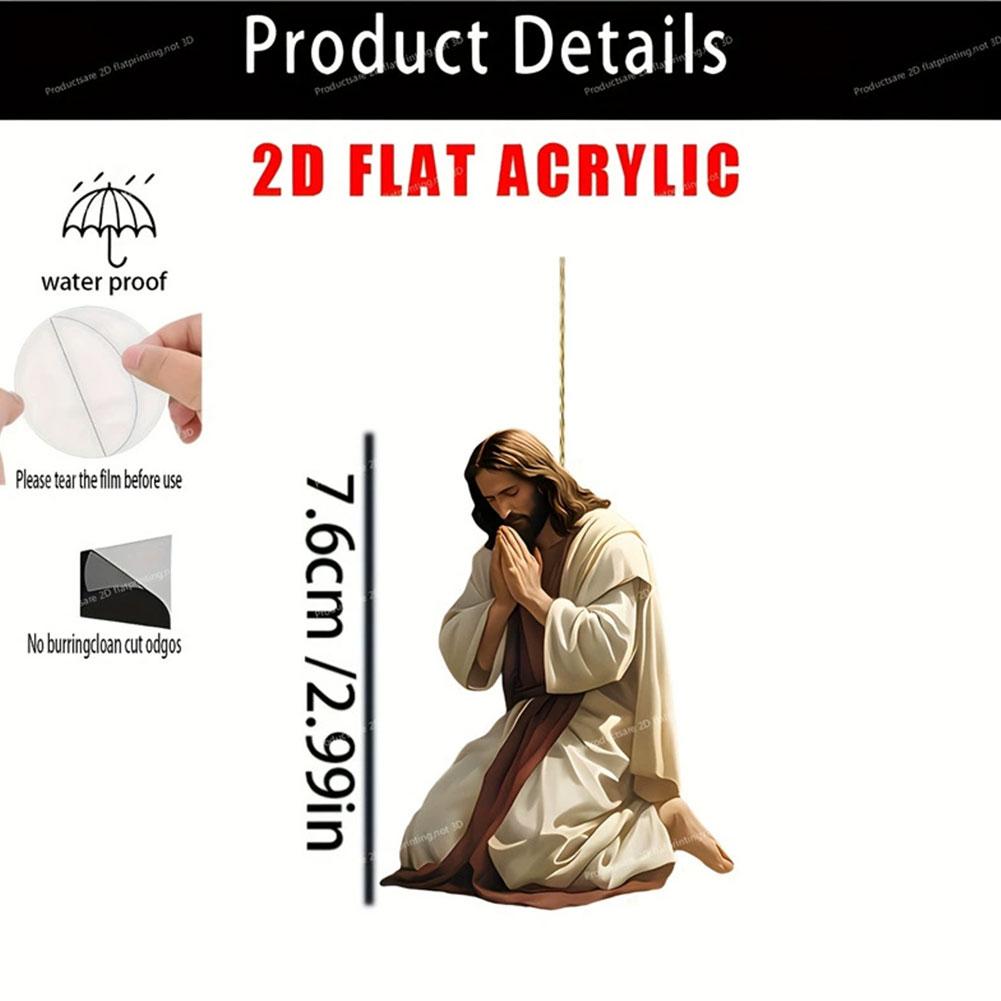 2D Car Christmas Acrylic Pendant Auto Rearview Mirror Interior Decoration Hanging Ornament Toy Auto Interior Accessories