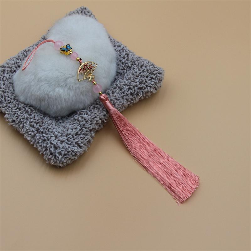 Ice Floss Fan Hanging Tassel Antique Hanfu Decoration Tassel Cheongsam Pressed Placket Ethnic Style Home Decoration