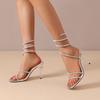 New Lace-Up Roman Sandals Feminine Stiletto Versatile Snake Wrap Anti-Slip Wear-Resistant High Heels Summer