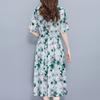 Elegantes Sommerkleid für Damen Vintage Kleidung Übergröße Lässig Kurzarm Langes Kleid