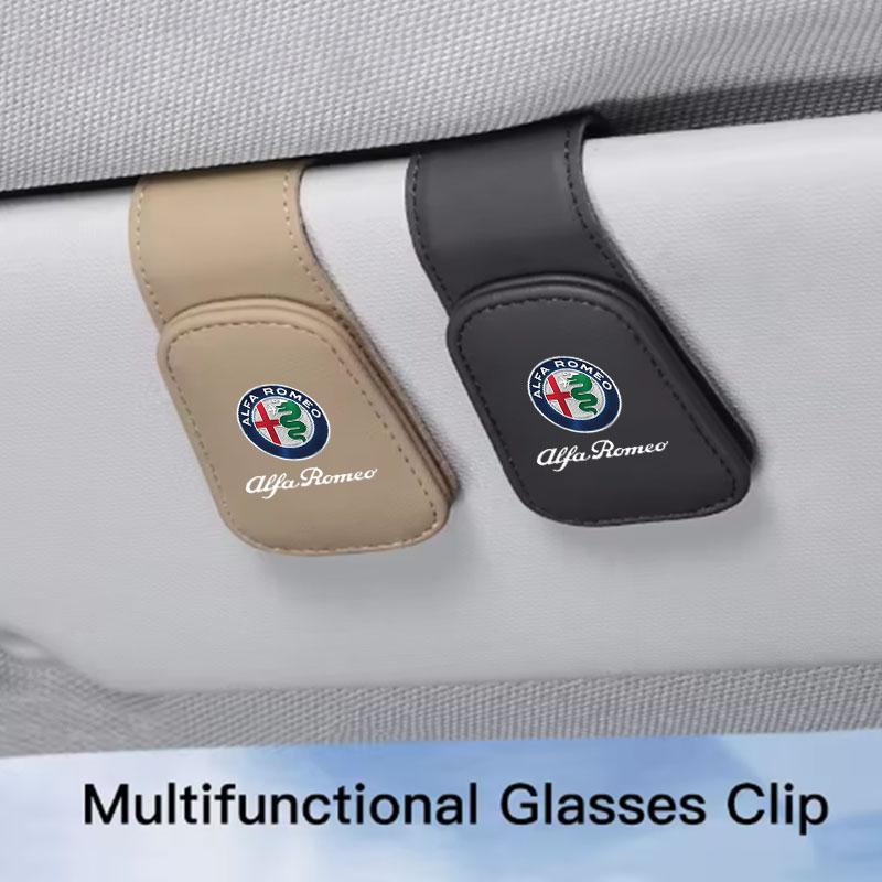 Car Glasses Clip Sun Visor Hanger Clip Ticket Card Clips For Alfa Romeo STELVIO Giulia 159 Giulietta 147 Mito 156 MTO Accessorie