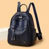 Women's Tassel Backpack Large Capacity Travel Bag Soft Leather Commuter Backpack