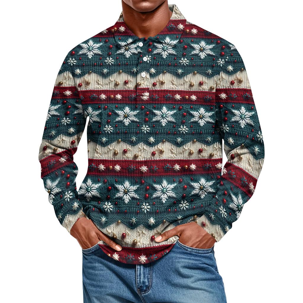 Men's Casual Style Solid Color Loose  Shirt Long-sleeved Top