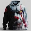 Men's Joker Hoodie Sweatshirt Punk Exaggerated Casual Long Sleeve Crew Neck Drawstring Fall Winter Designer