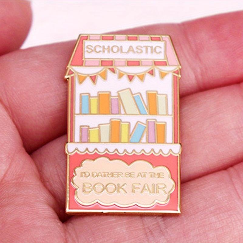 Scholastic I Would Rather Participate in Book Fairs with Brooch Reading Enthusiasts Enamel Badges
