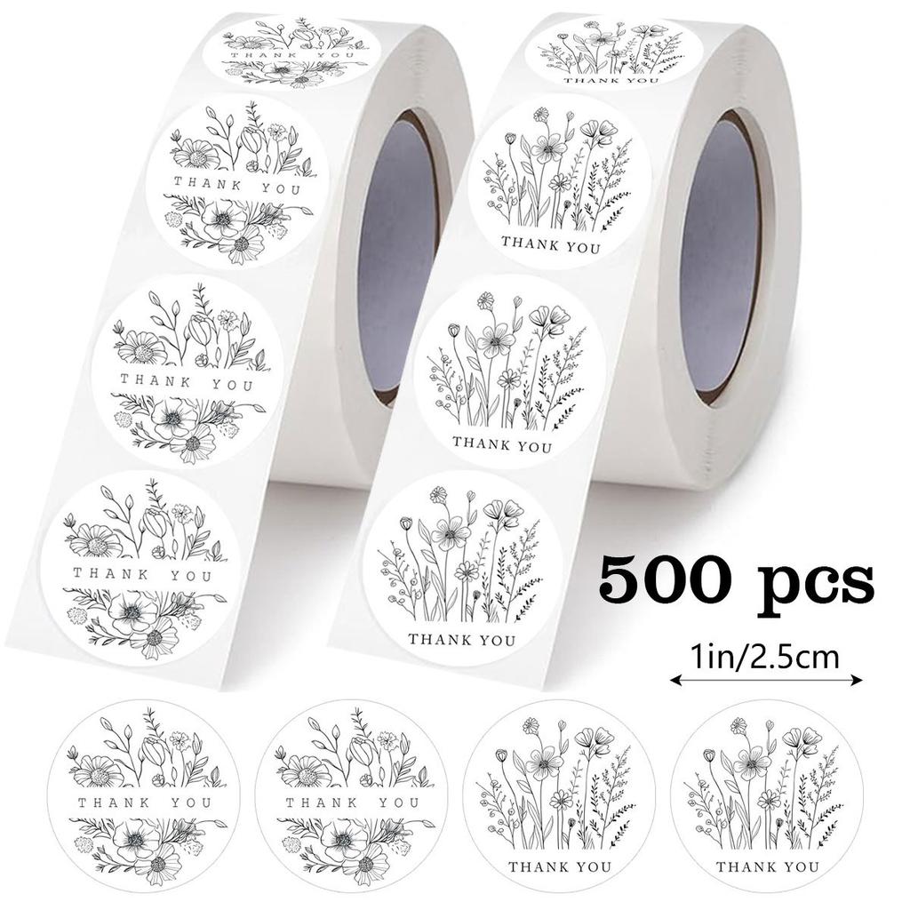 500pcs Round Thank You Stickers for Envelope Seal Labels Gift Packaging decor Birthday Party Scrapbooking Stationery Sticker