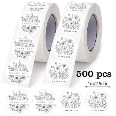 500 stuks Ronde Bedankstickers voor Envelopsluiting Labels Cadeauverpakking decor Verjaardagsfeest Scrapbooking Kantoorbenodigdheden Sticker