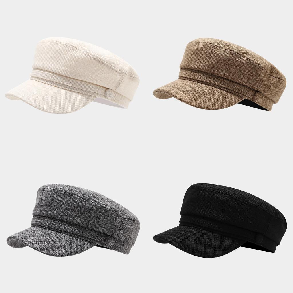 Vintage Cotton Newsboy Cap With Sunshade For Casual Outdoor Wear