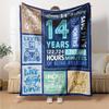 14Th Birthday Celebration Multi-purpose Blanket Comfortable Ure Versatile Picnics Four Seasons Universal Warmthful Decor and Friends Y8