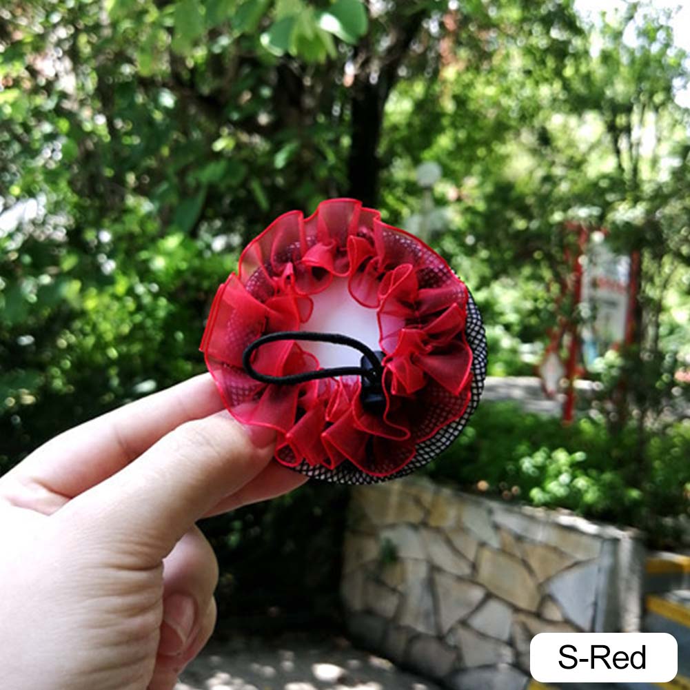 

Dot Girl Women Bun Cover Snood Hair Nets Latina Ballet Dance Skating Crochet Snoods Hair Accessories S