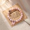 Natural Stone Beaded Bracelet Pink Woven Bracelet Butterfly Turtle Animal Pendant with Card Inspirational Jewelry