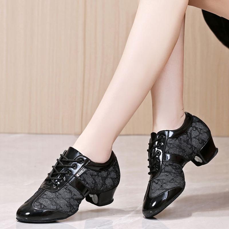 Scarpe Originali in Pelle per Danza Latina da Donna Uomo Suola Morbida Scarpe da Ballo Standard Internazionale Scarpe da Ballo Tango Salsa Festa con Tacco 3.5cm
