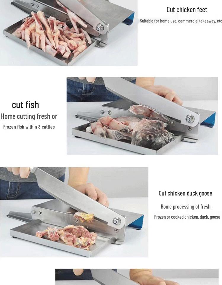 Manual Multi-Functional Stainless Steel Meat Slicer and Bone Chopper for Lamb, Chicken, and Duck