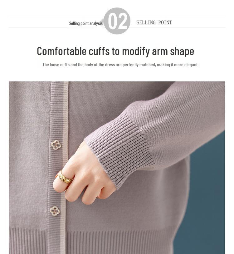 Mom's Winter Plus Velvet Layered Half-High Collar Sweater for Middle-Aged and Elderly Women - Warm Knitwear Base Layer