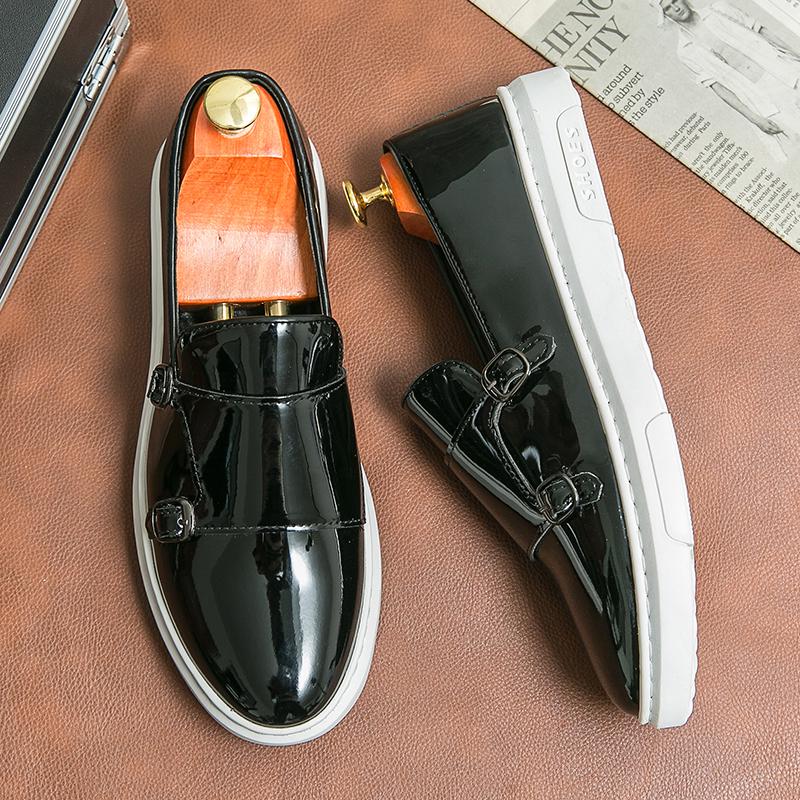 Fashion Men's Dress Leather Shoes Grace Loafers Men Fashion Wedding Shoes Black Formal Business Luxury Slip-on Driving Shoes Big Size 46