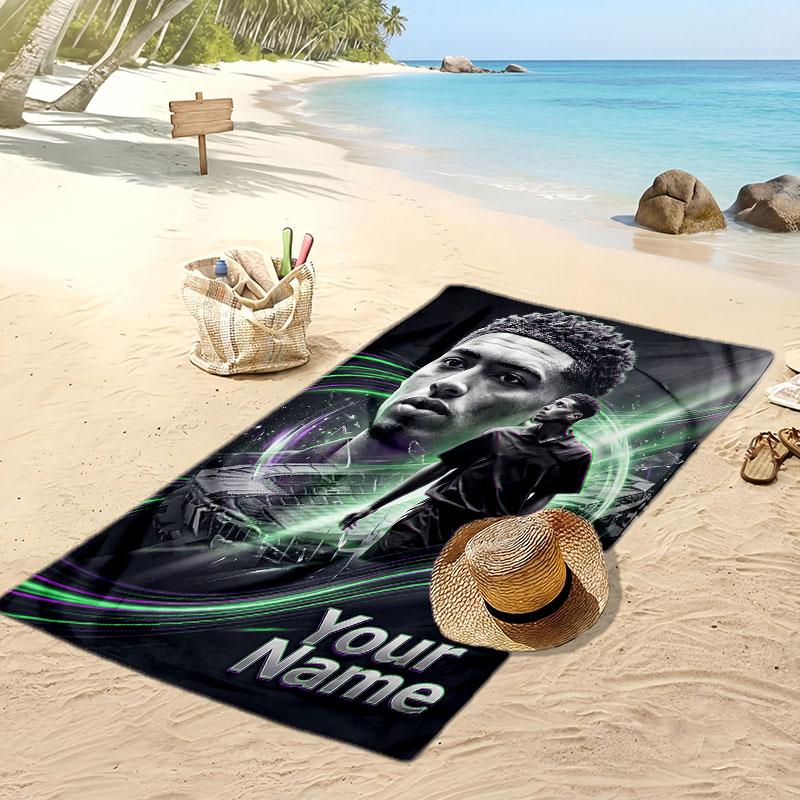 Jude Bellingham Personalisiertes Bedrucktes Strandtuch Fußball Logo Unterstützung Benutzerdefinierter Name Text Saugfähiges Handtuch Für Sport Reisen Besonderes Geschenk