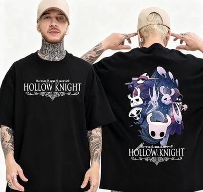 2025 Sommer Hollow Knight Cartoon Aufdruck T-Shirt Herren Rundhals Baumwolle T-Shirt Freizeit Barbatos Merch Aufdruck Shirt Cartoon