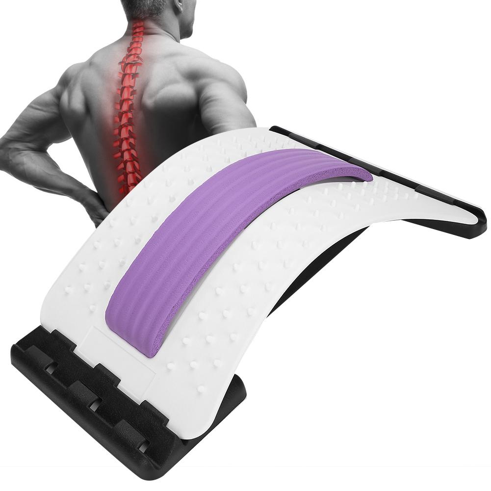Back Massage Stretcher Pain Relief Lumbar Spine Stretcher Relaxation Posture CorrectorWhite Purple