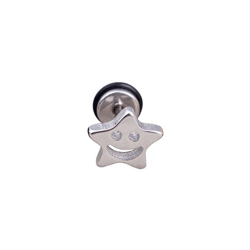 Classic Design Heart Fox Cross Earrings Stainless Steel Star Face Geometric Shaped Stud Ear Jewelry Party Gifts For Women Girls