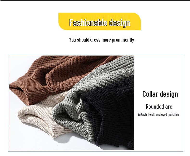 Men's Trendy Korean Style Thick High-Neck Sweater for Autumn/Winter