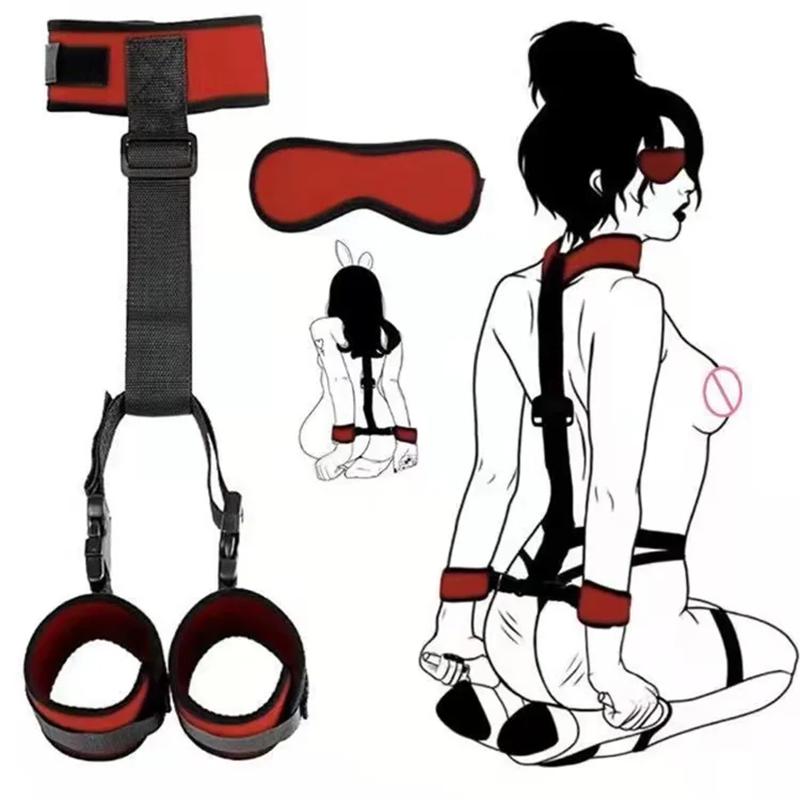 Handcuff Blindfold Sex Toy Set  Bondage Sextoy 18+ Adult Play Products Erotic Supplies SM Couple Porn Ankle Cuff Sexual Aids