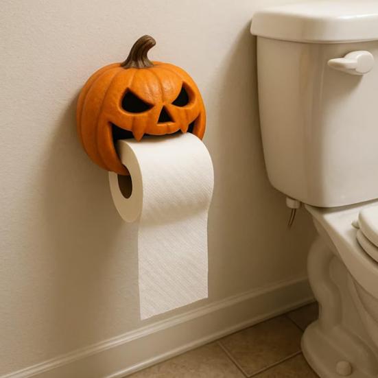 Halloween Pumpkin Napkin Holder Toilet Paper Organizer Spooky Bathroom Decor Stand Party Home Decoration