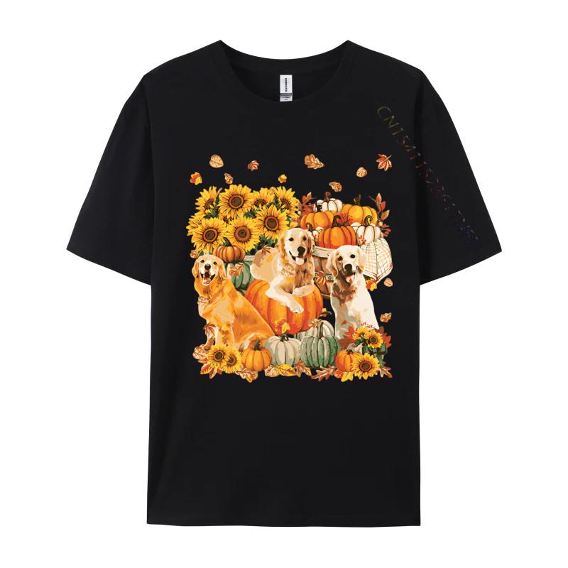 Dog Golden Retriever Autumn Vintage T Shirt Cotton Tops Shirts for Adult Japan Style Plain T Shirts Wholesale